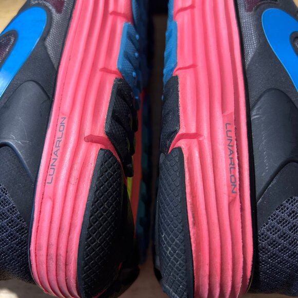 Womens Nike Lunarglide 3 Anthracite Black Pink Blue Trainer Running Sneakers 8 - Picture 14 of 16